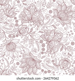 seamless background with flowers branch