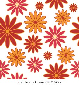 Seamless background with flowers. Easy to edit vector image.