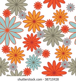 Seamless background with flowers. Easy to edit vector image.