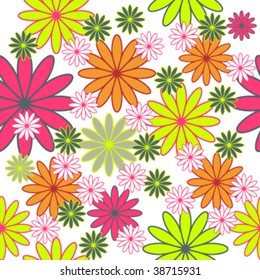 Seamless background with flowers. Easy to edit vector image.