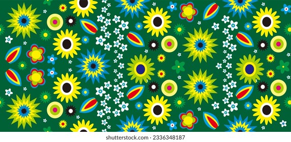 seamless background with flowers. flower abstract vector illustration . green and flower background illustration design