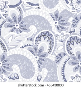 Seamless background with flowers and leaves