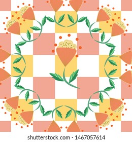 seamless background flowers, leaves and shape. Can use for print, template, fabric, presentation, textile, banner, poster, wallpaper, background