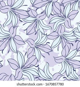 Seamless background with flowers. Lilies.