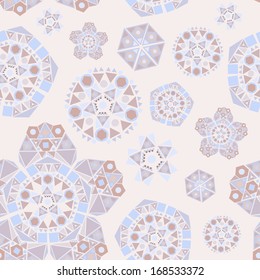 Seamless background with flowers made of geometric shapes