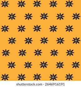 nahtloser Hintergrund mit Blumen auf Orange