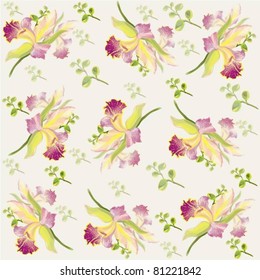 Seamless background from a flowers ornament, fashionable modern wallpaper or textile.