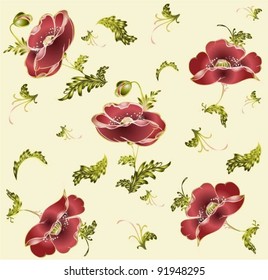 Seamless background from a flowers ornament, fashionable modern wallpaper or textile.   Illustration poppy.