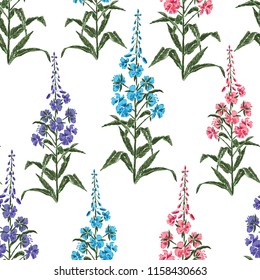 Seamless background of flowers of tea willow