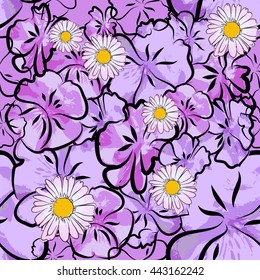 Seamless background flowers. Vector