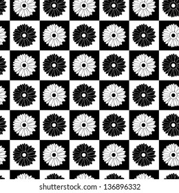 Seamless background with flowers. Vector illustration.