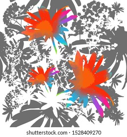 The seamless background is flowers. Vector illustration