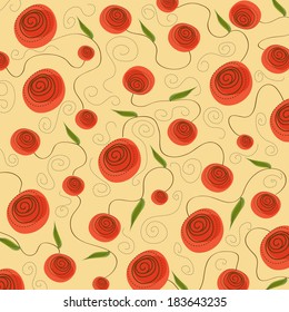 seamless background with flowers, vector illustration