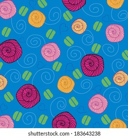 seamless background with flowers, vector illustration
