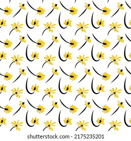 fondo inmaculado de flores de dandelion amarillas. Ilustración del vector