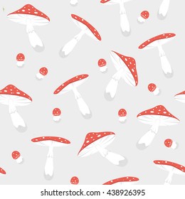 Seamless background with fly agaric
