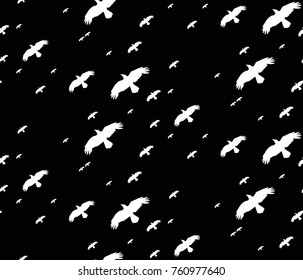 seamless background with flying birds