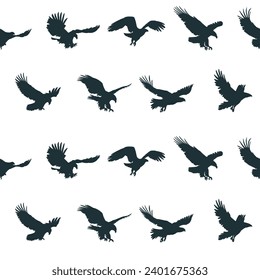 The seamless background with flying eagles.
