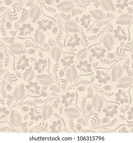 Seamless background in folk style beige