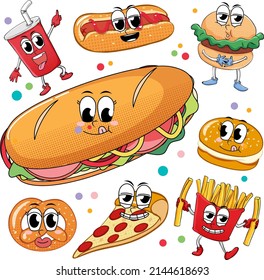 Seamless background with food theme illustration