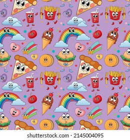 Nahtloser Hintergrund mit Thema Essen