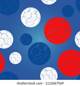Seamless background. Football (soccer) balls. Vector illustration of a football .
