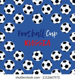Seamless background. Football (soccer) balls. Vector illustration of a football cup.