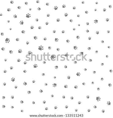 Seamless background with footprint of cat and dog