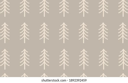 Banner de árbol forestal de fondo inexplorado. Patrón de frontera de bebé neutro desde el punto de vista del género. Sencillo y caprichoso color de la tierra mínimo de 2 tonos. Guarnecido de la cinta de la moda de los niños en el jardín infantil o en el borde de la cinta de camping boho.	