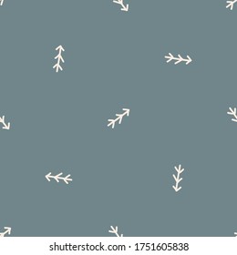 Seamless background forest tree gender neutral baby pattern. Simple whimsical minimal earthy 2 tone color. Kids nursery wallpaper or boho woodland nature fashion all over print.