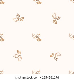 Seamless background forest tree leaf gender neutral pattern. Whimsical minimal earthy 2 tone color. kids nursery wallpaper or boho cartoon woodland fashion all over print. 