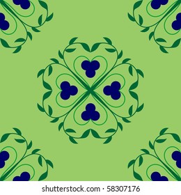 Seamless background in the form of green leafs