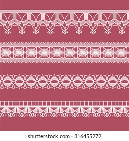 Seamless background is in the form of lace with decorative flowers and leaves