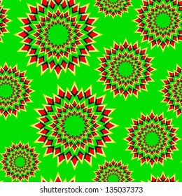 Seamless background in the form of the optical illusion of movement executed from scattering rhombuses