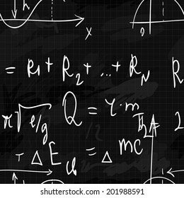 seamless background with formula. education vector illustration