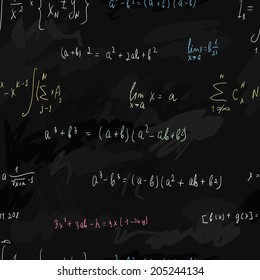 seamless background with formula. education vector illustration