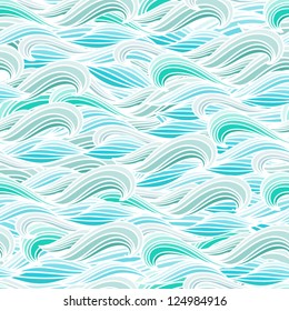 Seamless Background With Fresh Minty Waves.