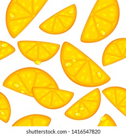 Seamless background of fresh orange slices
