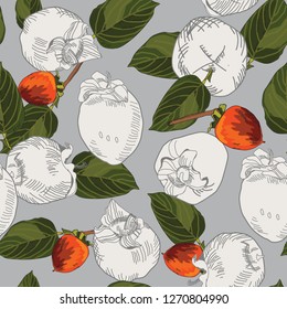 seamless background with  fruit and leaves