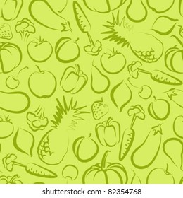 seamless background with fruit and vegetables