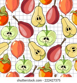 Seamless background with fruits