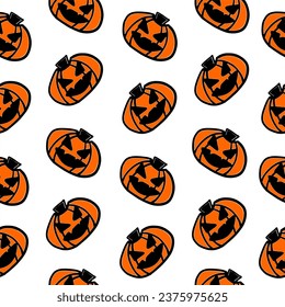 seamless background with fruits pumpkin Halloweens pattern repeat seamless style, replete image design for fabric printing