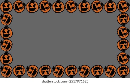 fundo sem costura com frutas abóbora Halloweens quadro em fundo cinza, design de imagem completa para impressão de tecido