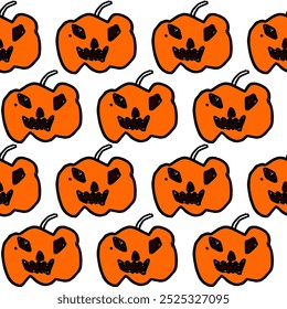 seamless background with fruits pumpkin Halloweens pattern repeat seamless style, replete image design for fabric printing
