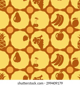 Seamless background with fruits for your design