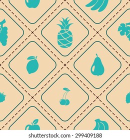Seamless background with fruits for your design