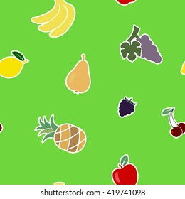 Seamless background with fruits for your design