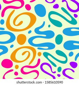 seamless background, full color with abstract style, simple patterns