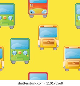 seamless background with funny bus