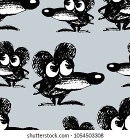 Seamless background of the funny cartoon mouses